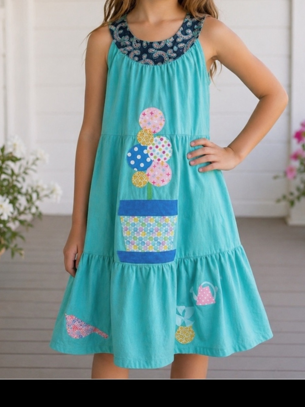 Girls Halter Tiered Ruffled Sundress